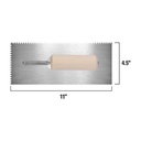 Wood Handle Trowel U-Notch 1/16" x 1/32" x 1/32