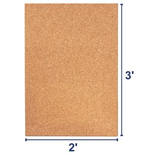 1/4" (6 mm) Natural Cork Sheets 30 sq ft / 5 - 2' x 3' sheets/Pk