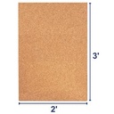 1/4" (6 mm) Natural Cork Sheets 30 sq ft / 5 - 2' x 3' sheets/Pk