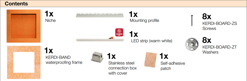 Niche with LIPROTEC LED lighting – vertical installation