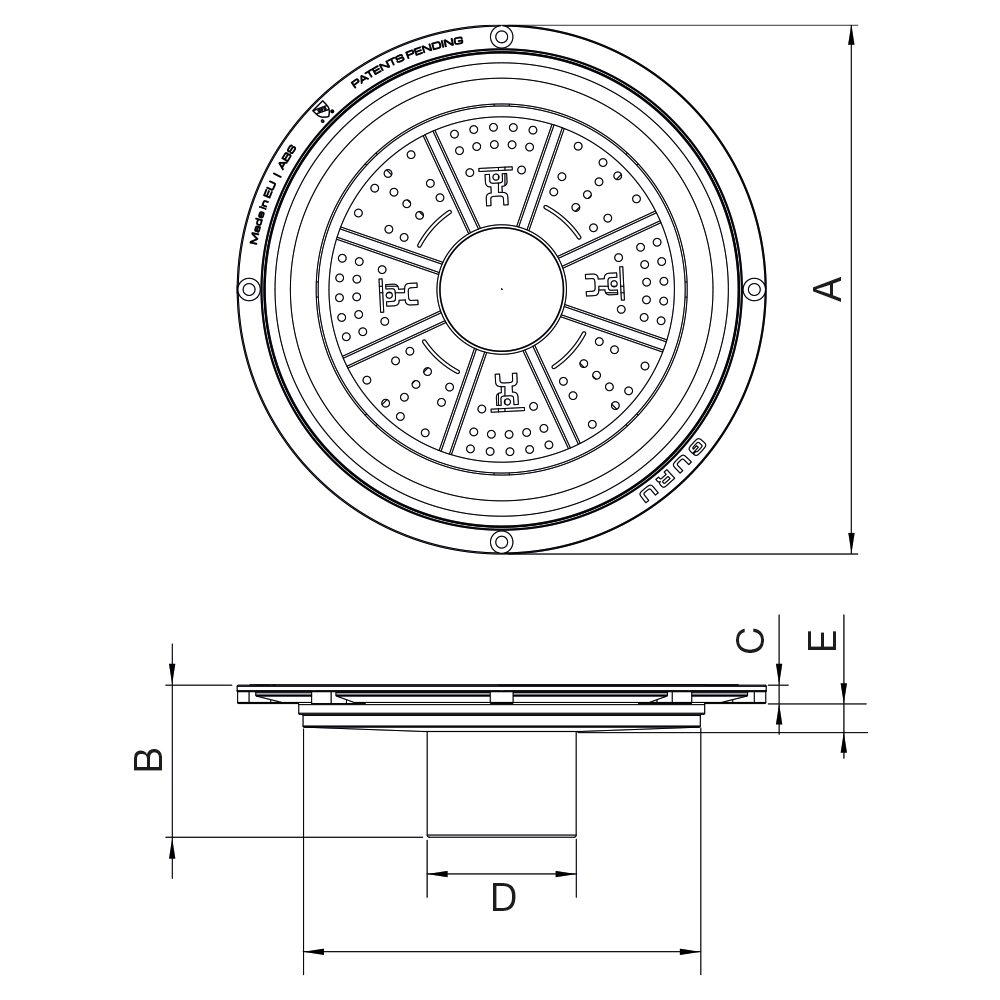 SQUARE DRAIN CONNECTOR 