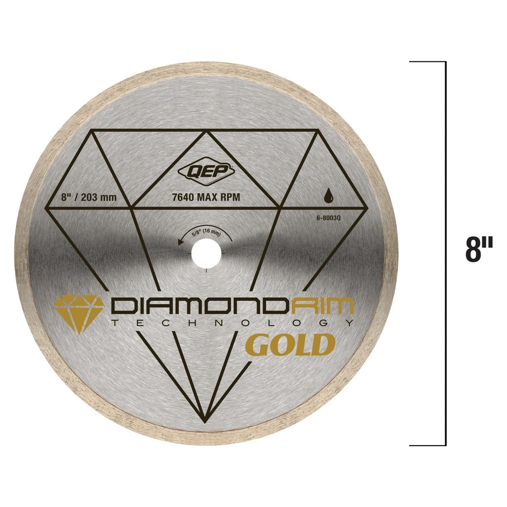 8" Continuous Rim Diamond Blade- Gold Series