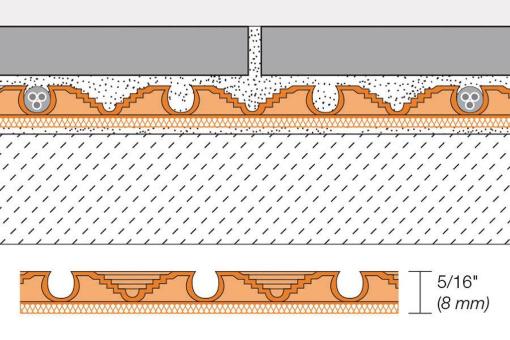 -DITRA-HEAT-DUO  Uncoupling and waterproofing membrane with sound control and thermal break