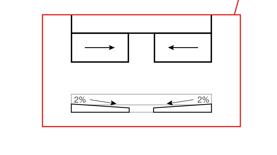 HD pre sloped Shower Tray Two Slopes