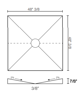 HD pre sloped Shower Tray Four Slopes