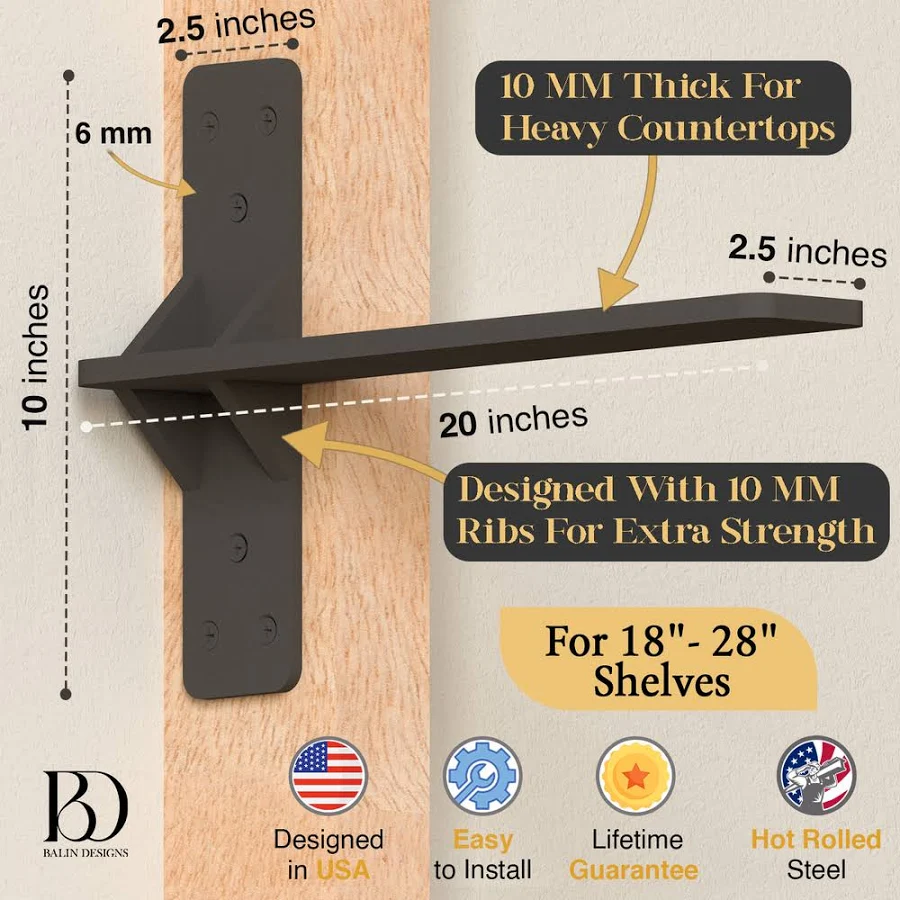 Balin Designs Floating Countertop Support Brackets 