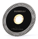 subrilli 3 Inch Diamond Saw Blade Turbo Segment Carving Cutting Disc for Stone Granite Tiles