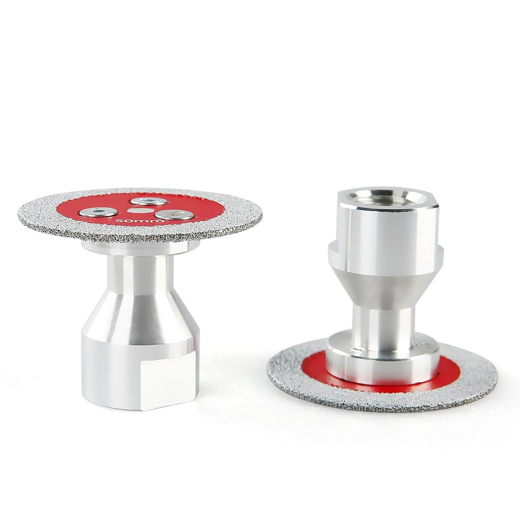 LOZLIN 3PCS 50mm Diamond Vacuum Brazed Engraving Saw Caving Blade Removable 5/8-11 Flange Mini Grinding Disc Concrete Ceramic Tile Metal Saw Blades (Red)