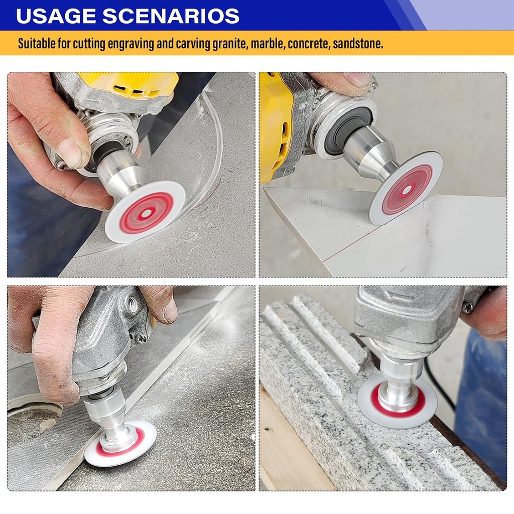 LOZLIN 3PCS 50mm Diamond Vacuum Brazed Engraving Saw Caving Blade Removable 5/8-11 Flange Mini Grinding Disc Concrete Ceramic Tile Metal Saw Blades (Red)