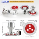 LOZLIN 3PCS 50mm Diamond Vacuum Brazed Engraving Saw Caving Blade Removable 5/8-11 Flange Mini Grinding Disc Concrete Ceramic Tile Metal Saw Blades (Red)