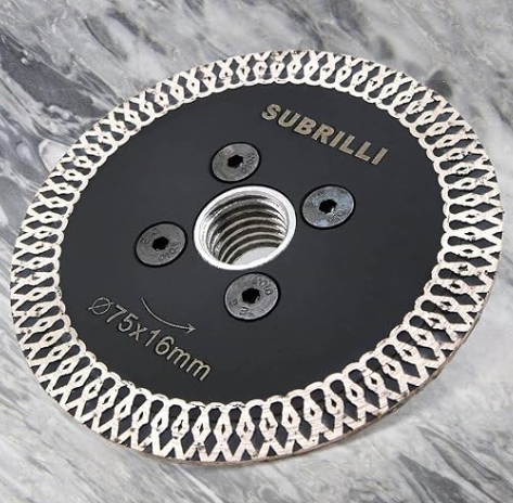SUBRILLI 3 Inch Diamond Saw Blade Turbo Segment Carving Cutting Disc with Removable 5/8-11 Thread for Stone Granite Tiles
