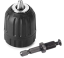 Yakamoz Keyless Drill Chuck Converter, Hex Quick Change | 3-jaw single sleeve lock, one-hand tool-free adjust, carbon steel plastic, light wood metal drilling, household DIY repairers