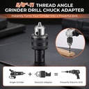 5/8"-11 Thread Angle Grinder Conversion Kit,1/16''-3/8'' Metal Drill Chuck | 1/16''-3/8'' Metal Drill Chuck,Angle Grinder Drill Chuck Adapter Compatible With Round Shank And 1/4 Hex Shank