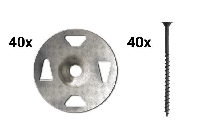 KERDI-BOARD 1-5/8 SCREWS (40) +  WASHERS (40)