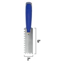 6 x 2 Comfort Grip Margin Trowel Square Notch 1/4 x 1/4 x 1/4