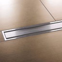 kerdi-Line-Grate Assembly- Brushed Stainless Steel- SOLID