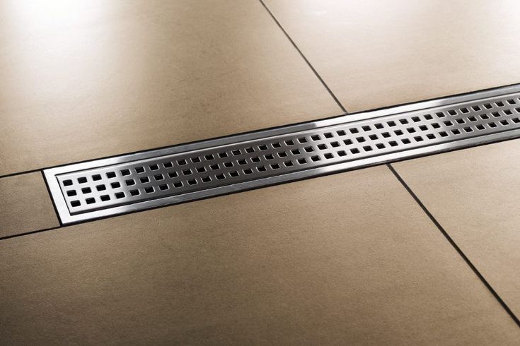 kerdi-Line-Grate Assembly- Brushed Stainless Steel- SQUARE