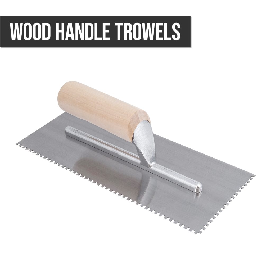 Wood Handle Trowel SQ-Notch  1/16" x 1/16" x 1/16"