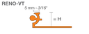 Schluter-RENO-VT   Support profile  Satin anodized aluminum (AE)