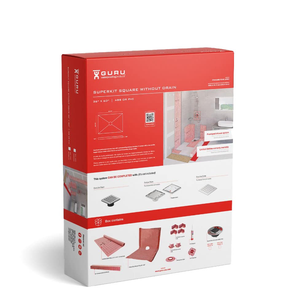 Superkit Square  36" X 60"  Without drain  108 Sqf of Membrane  