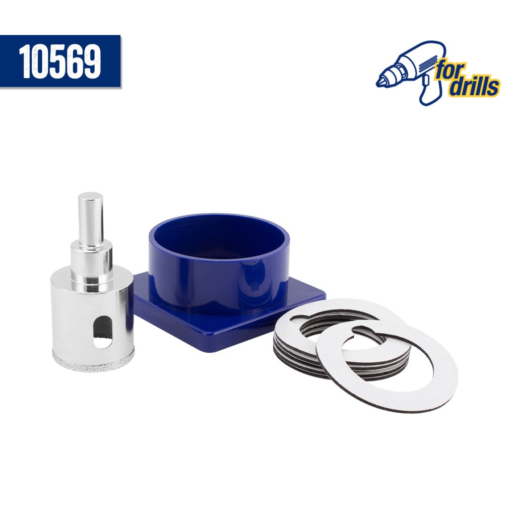 1-3/8" Diamond Hole Saw w/Drill Guide & Water Cooling System 