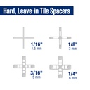 3/16" Tile Spacers, Jar - 500 Qty