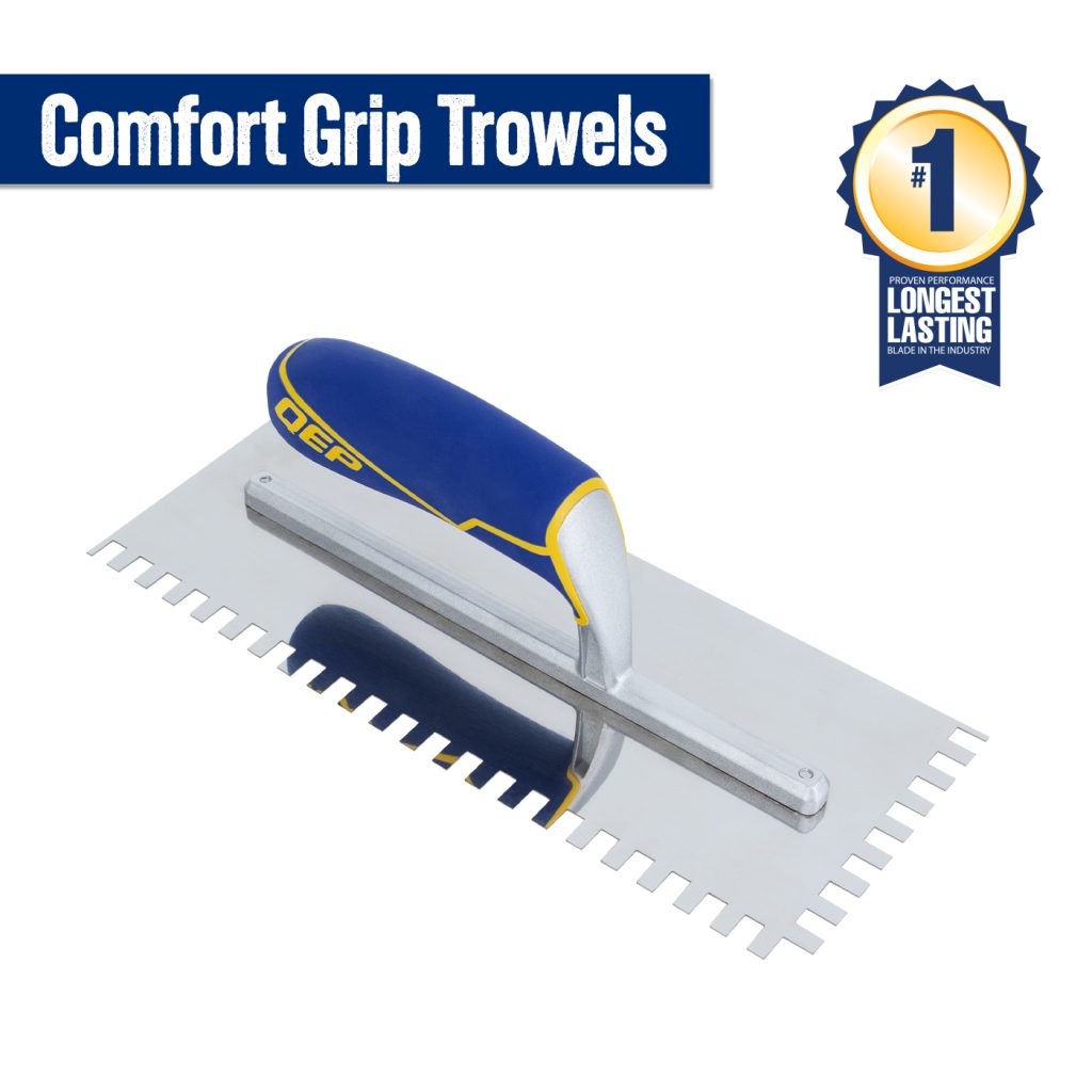 Comfort Grip Stainless Steel Trowel Square Notch 