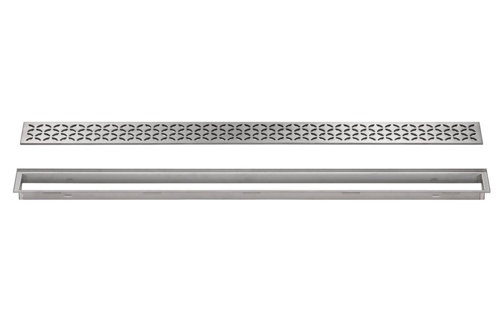 KERDI LINE-STYLE LINEAR GRATE FLORAL BRUSH STAINLES