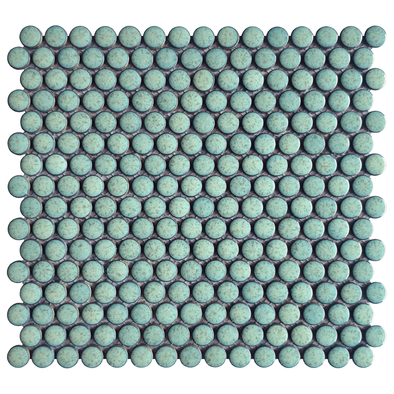 Chameleon Series Porcelain Mint Rose  3/4" Penny Round  12-1/2"X11-1/2"