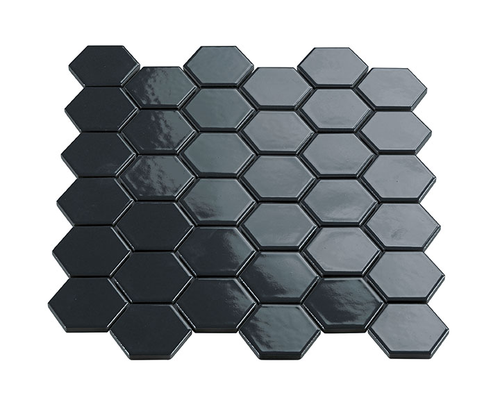 MULTIPLIER 2X2 HEXAGON MOSAIC DARK GREY GLOSS 10.71 X 12.83 SHEET