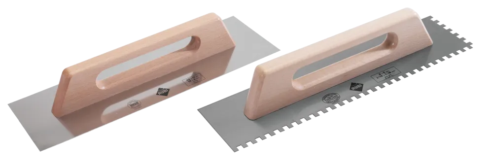 STEEL NOTCHED trowel 19” Long FLAT Wooden Handle