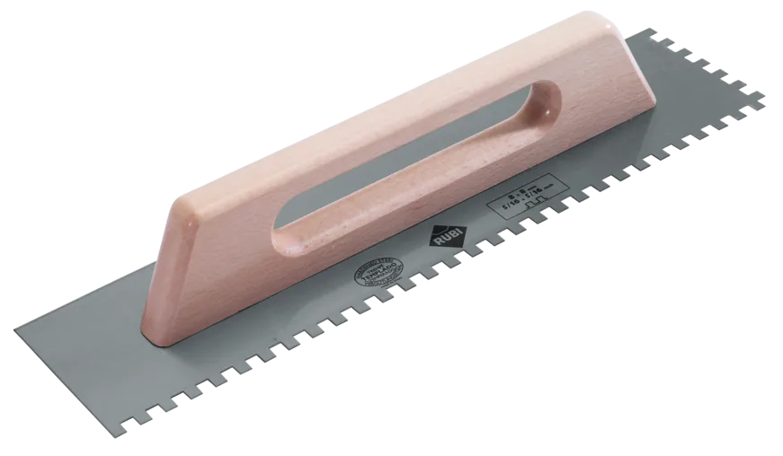 STEEL NOTCHED trowel 19” long 5/16” x 5/16” Wooden Handle