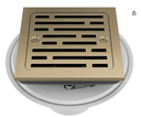 4 Inch Tile-in Champagne Bronze Shower Drain Fit for 2" PVC Pipe (Dia. 2-3/8 in) Removable SUS304 Stainless Steel Strainer Cover with Copper Layer, Champagne Gold DT062412-CZ Five Free Replacement