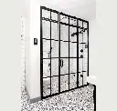 VISTA  Grid Showers- Glass Traditional Color  Matte Black- 3/8″ or 1/2″ thickness- Print on interior or exterior shower glass surface- Custom colors & textures available