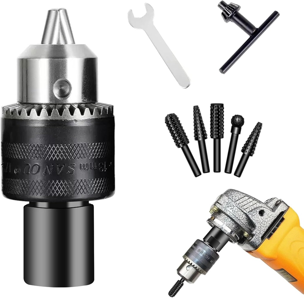 5/8"-11 Thread Angle Grinder Drill Chuck Adapter Kit | Includes 5Pcs Rotary 