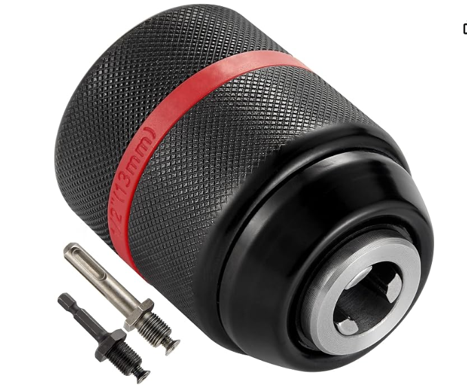 Keyless Drill Chuck for 2-13mm, Keyless Oneway Hand Drill Chuck 1/2-20UNF Thread Spindle, Self-Tighten for Multiple Purposes Quick Connect Tool