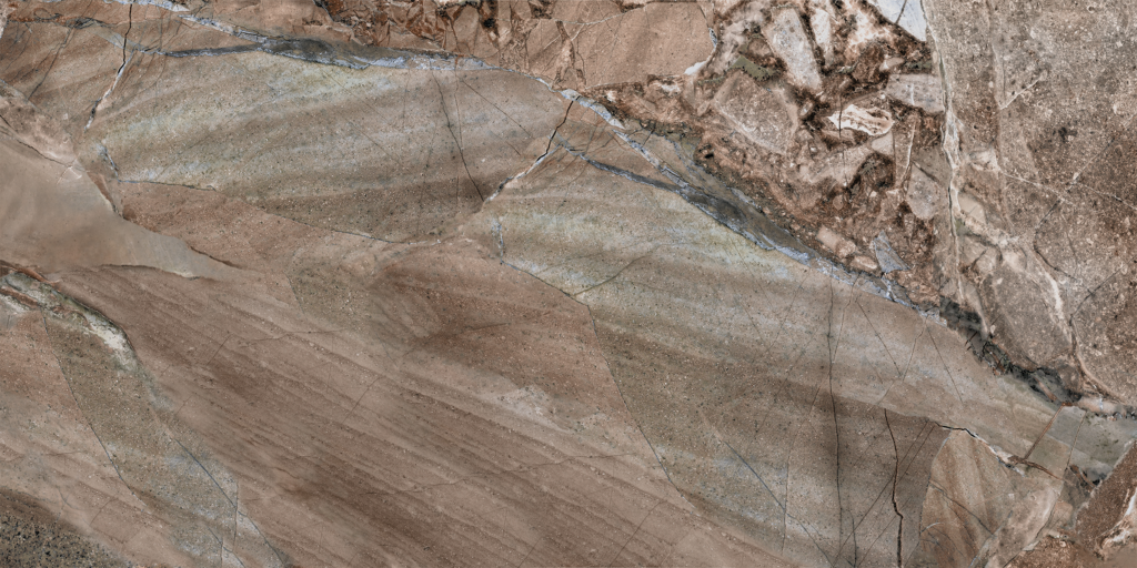 Fossilique Stone Mineral Umber Polished Porcelain Floor 24 x 48