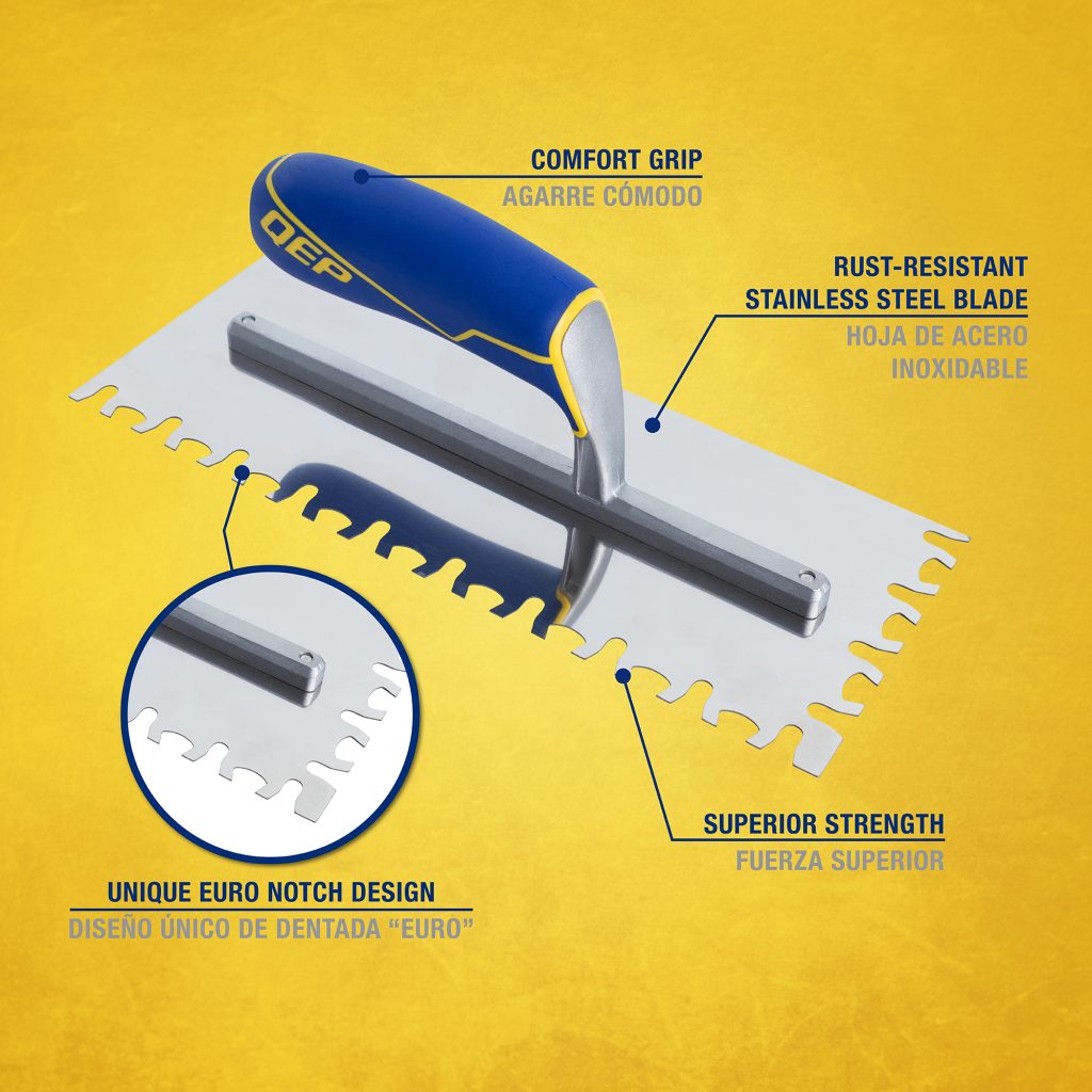 Comfort Grip Euro Notch Trowel