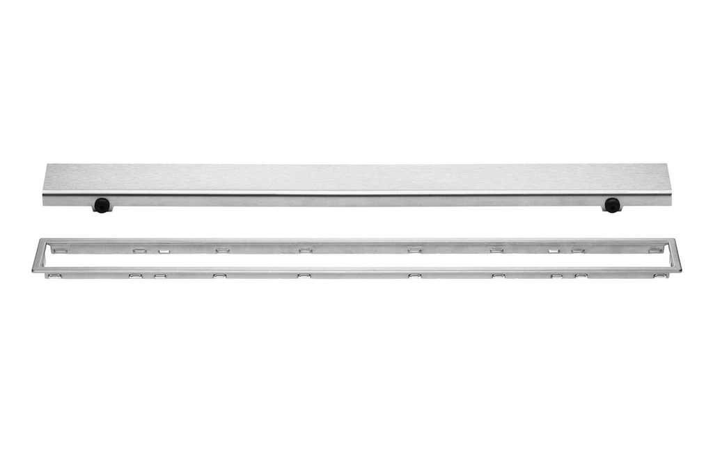 SCHLUTER-kerdi-Line-Grate Assembly- Brushed Stainless Steel- SOLID
