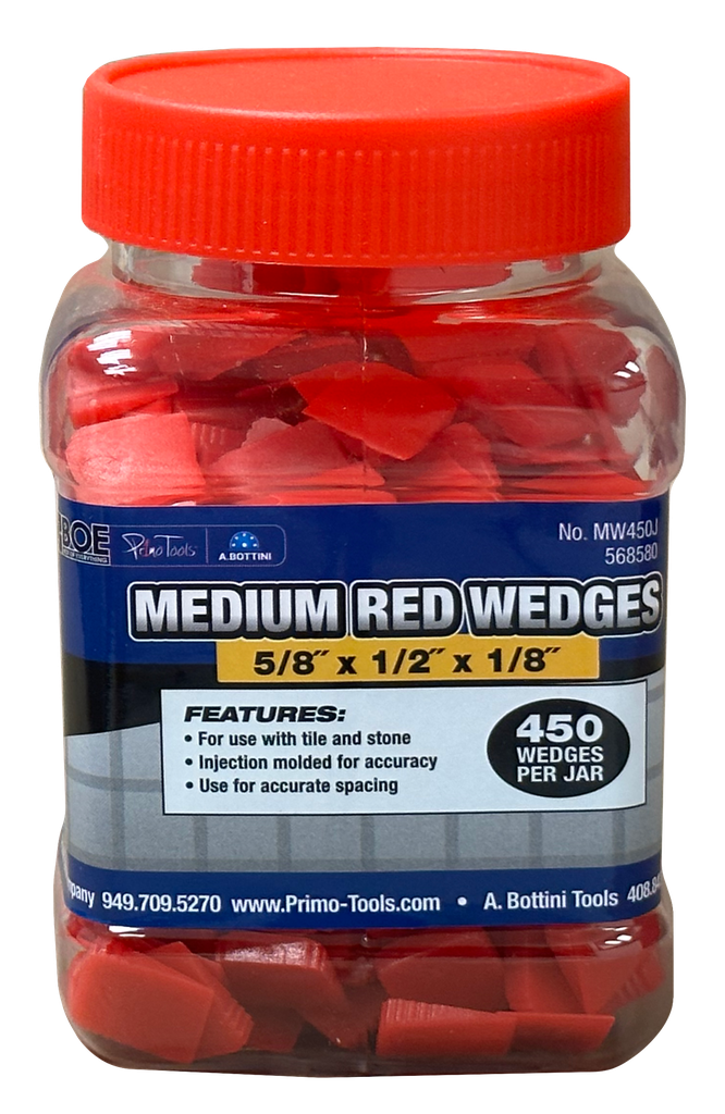 5/8" x 1/2" x 1/8" Medium Red Wedge with Finger Grip - 450 pc jar