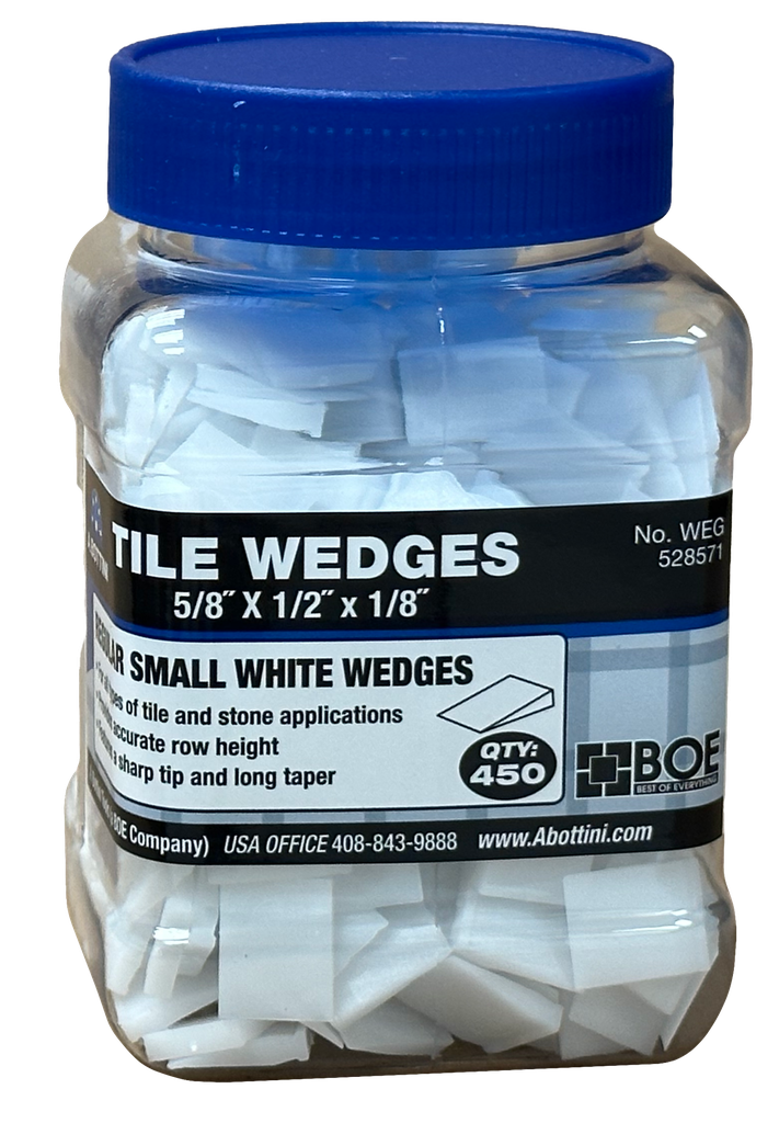 5/8 " x 1/2" x 1/8" White Wedges - 450 pc jar