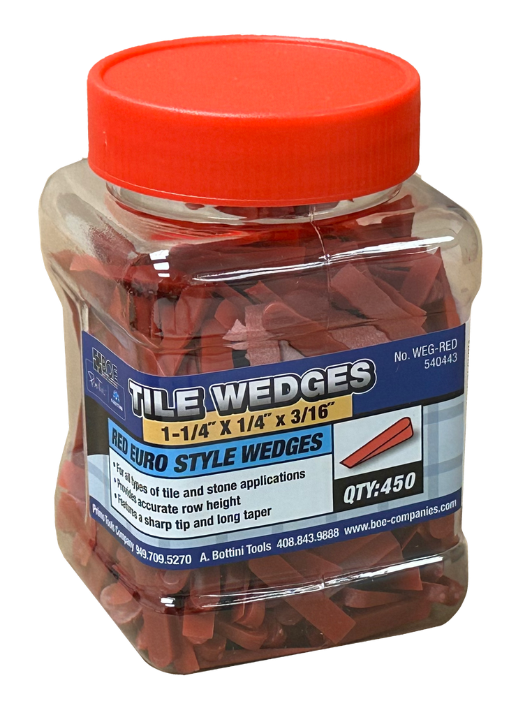 1-1/4" x 1/4" x 3/16" Red Wedge - 450 pc jar