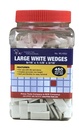 9/16" x 1-1/8" x 3/16" Large White Wedge - 450 pc jar