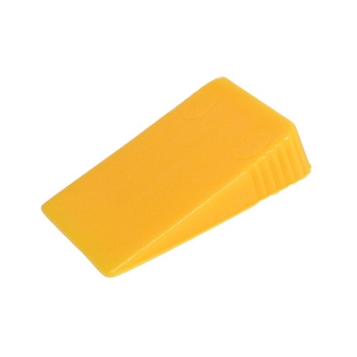 1-1/8" x 1"x1/4" Large Yellow Wedge with Finger Grip- 75 pc jar