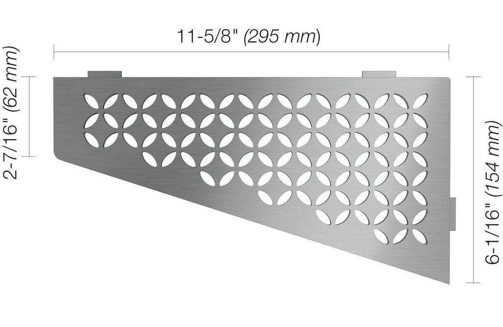 Quadrilateral Corner shelf designed for tiled walls  