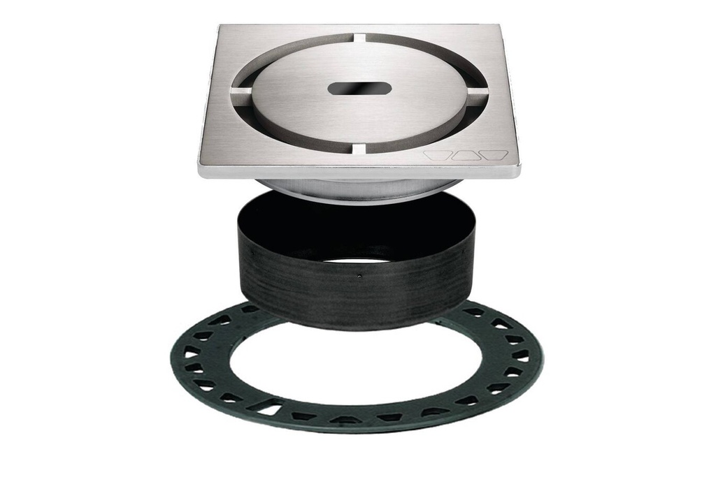 SCHLUTER-Grates-PURE 4"X 4"  Stainless steel- for use with Flanges whith 2"  outlet   