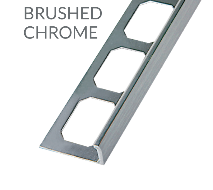 L-Shape Edgue Profiles Made Of Anodized Aluminum- BRUSHED CHROME  - 8' F 