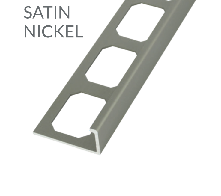 Laticrete  L-Shape Edge Profiles Made Of Anodized Aluminum- SATIN NICKEL   - 8' F 
