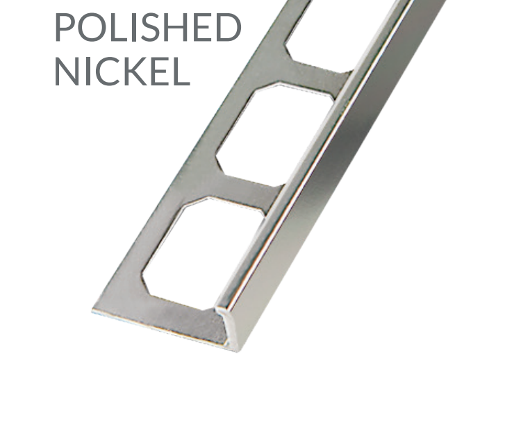 L-Shape Edge Profiles Made Of Anodized Aluminum- POLISHED NICKEL - 8' F  