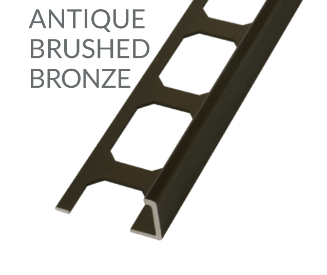 Laticrete L-Shape Edge Profiles Made Of Anodized Aluminum-antique brushed BRONZE  - 8' F 